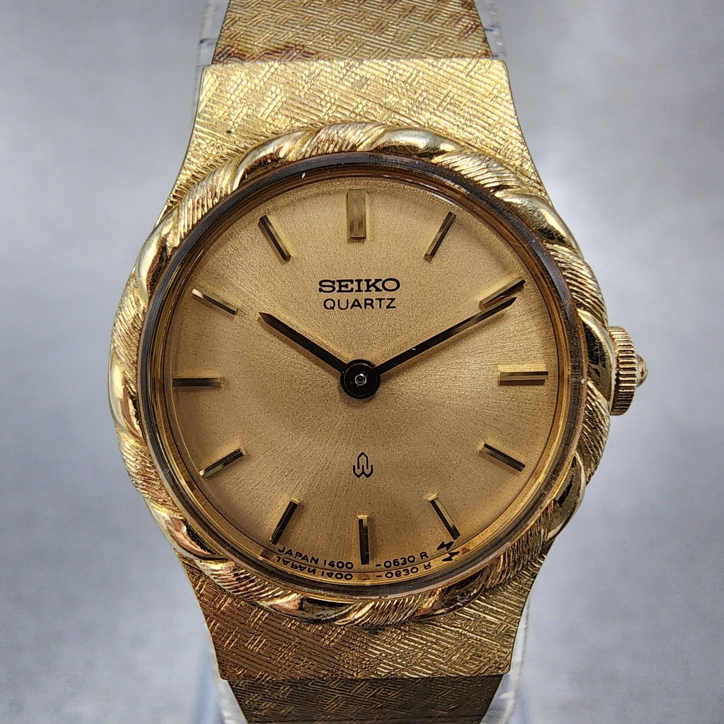 Seiko Watch Women 19mm Gold Dial Gold Tone Round 14000110 New Battery VTG1