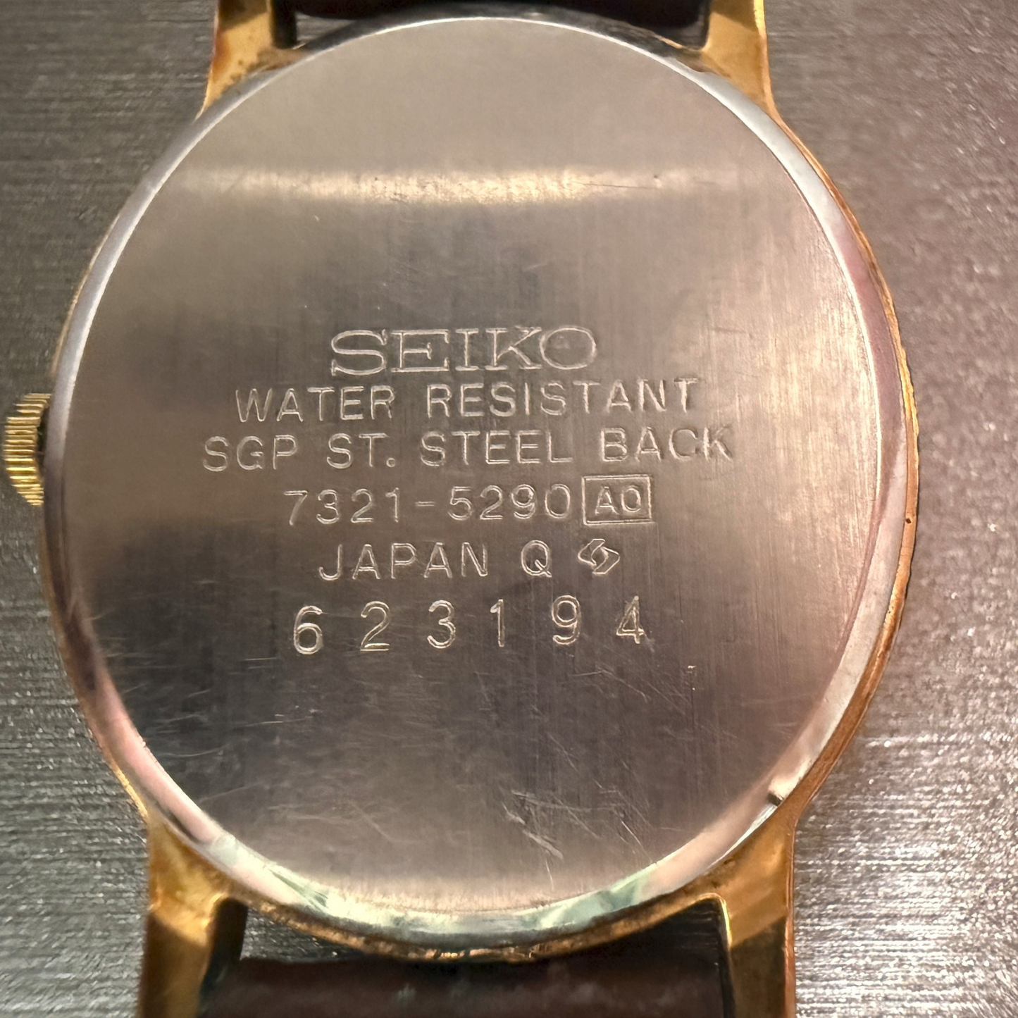 Seiko Watch Women 22mm Champagne Dial Gold Tone Oval 7321-5290 New Battery9