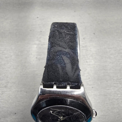 Swatch Irony BLACK FLOWER Watch Women Silver Dial Silver Tone YLS146 New Battery4