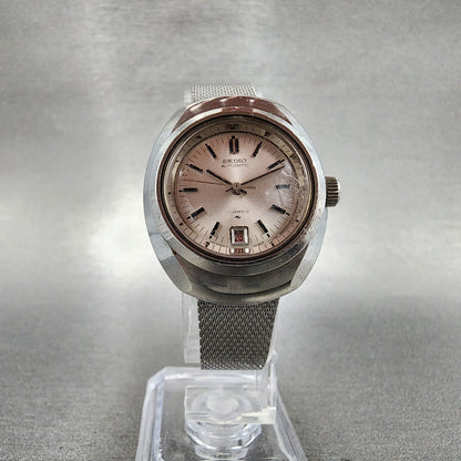 Seiko Automatic Watch Women 28mm Silver Dial Silver Tone Date 2205-0030 Runs