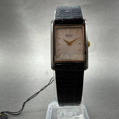 Seiko Tank Watch Women NOS 18mm MOP Dial Black Tone Rectangle 1N00-5C89 New Batt5