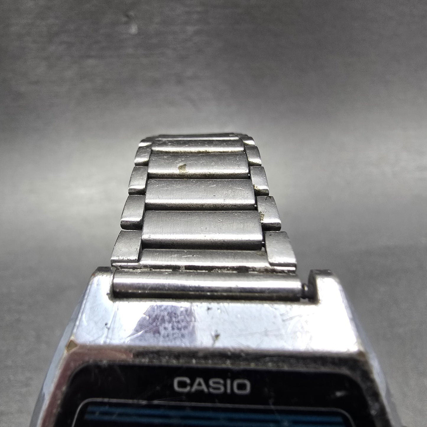 Casio B612W Watch Men 35mm Digital Silver Tone Date Hexagon New Battery 695 VTG4