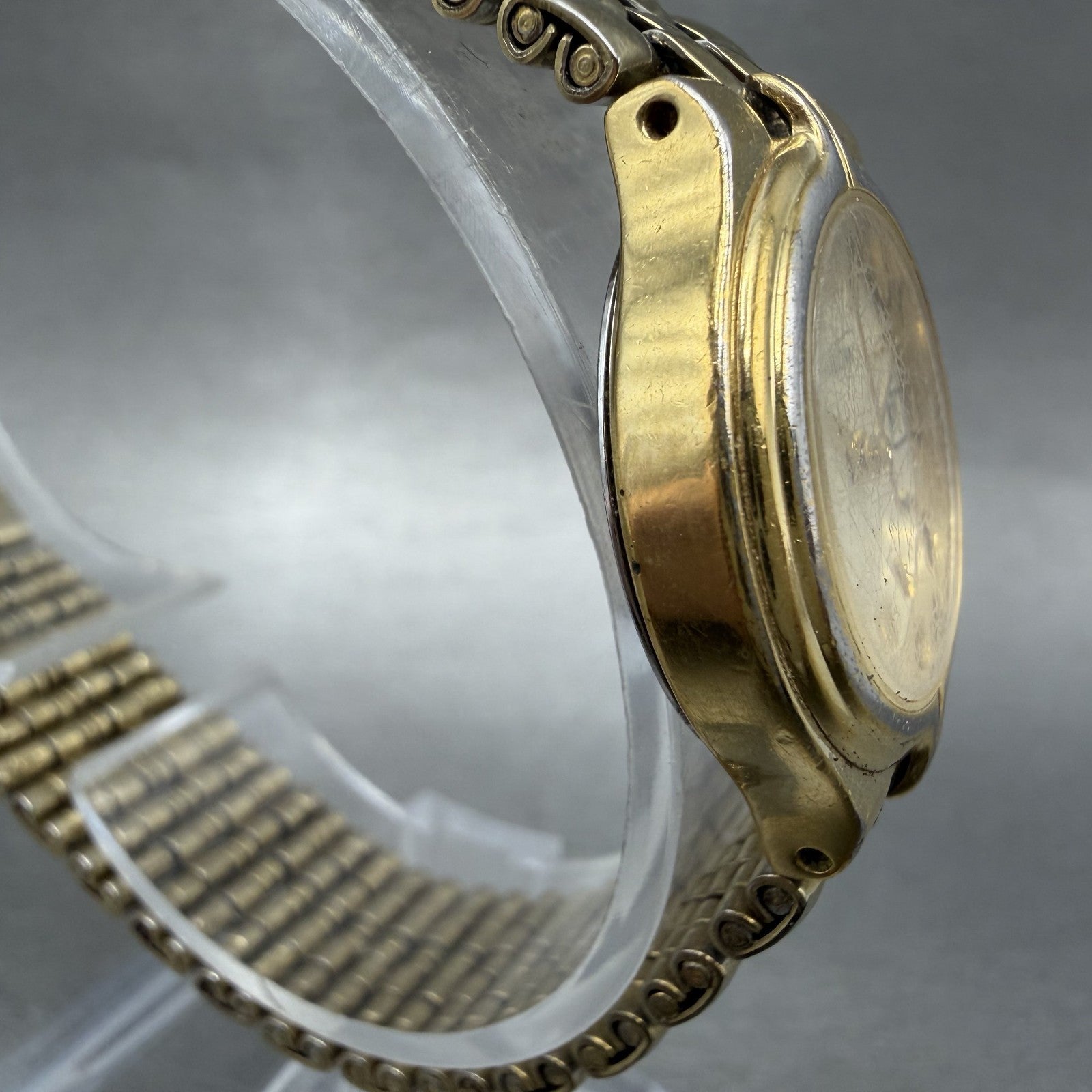 Bulova Watch Women 24mm Champagne Dial Gold Tone Date 97N02 New Battery3