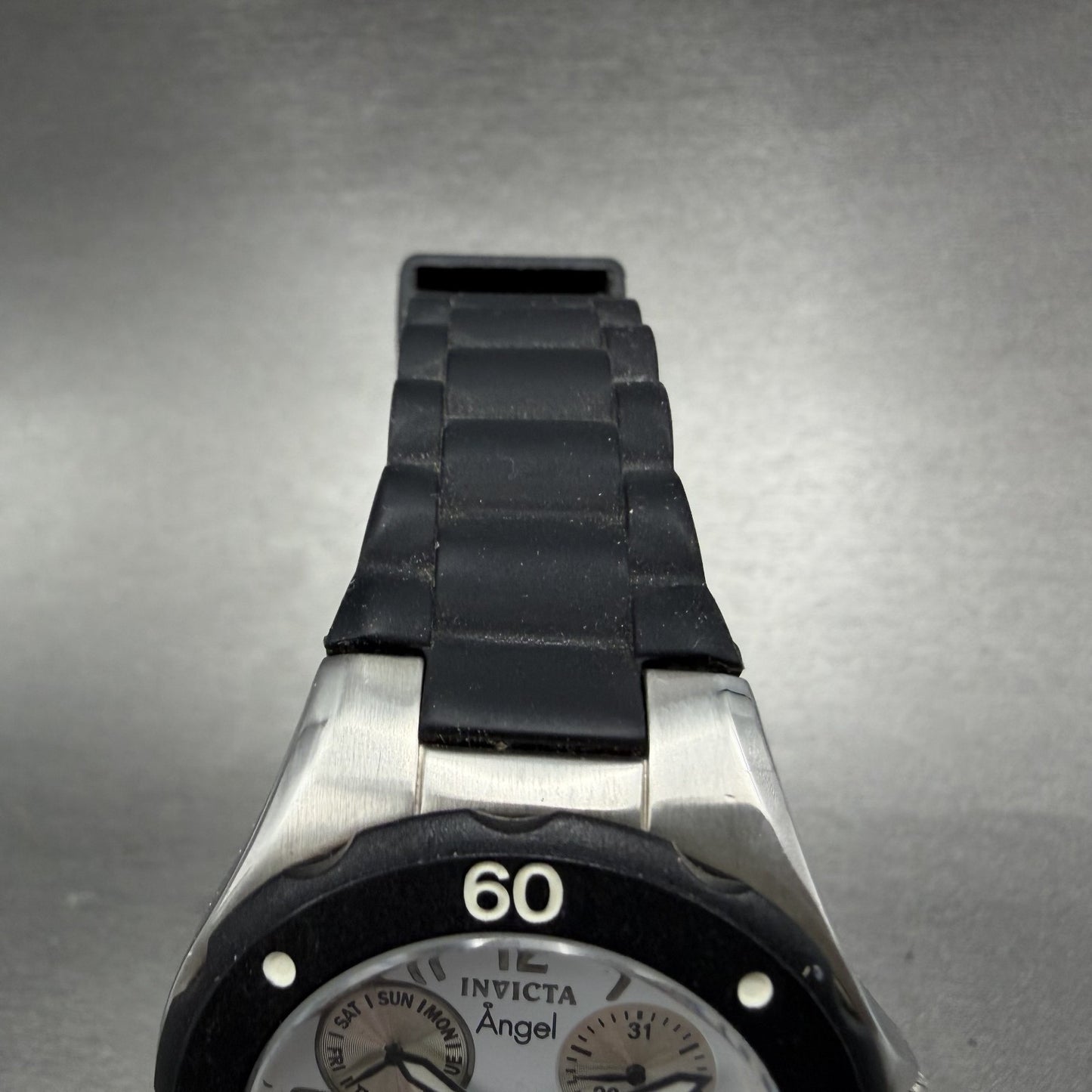 Invicta Angle Watch Women 38mm White Dial Steel Daydate Black 0733 New battery4