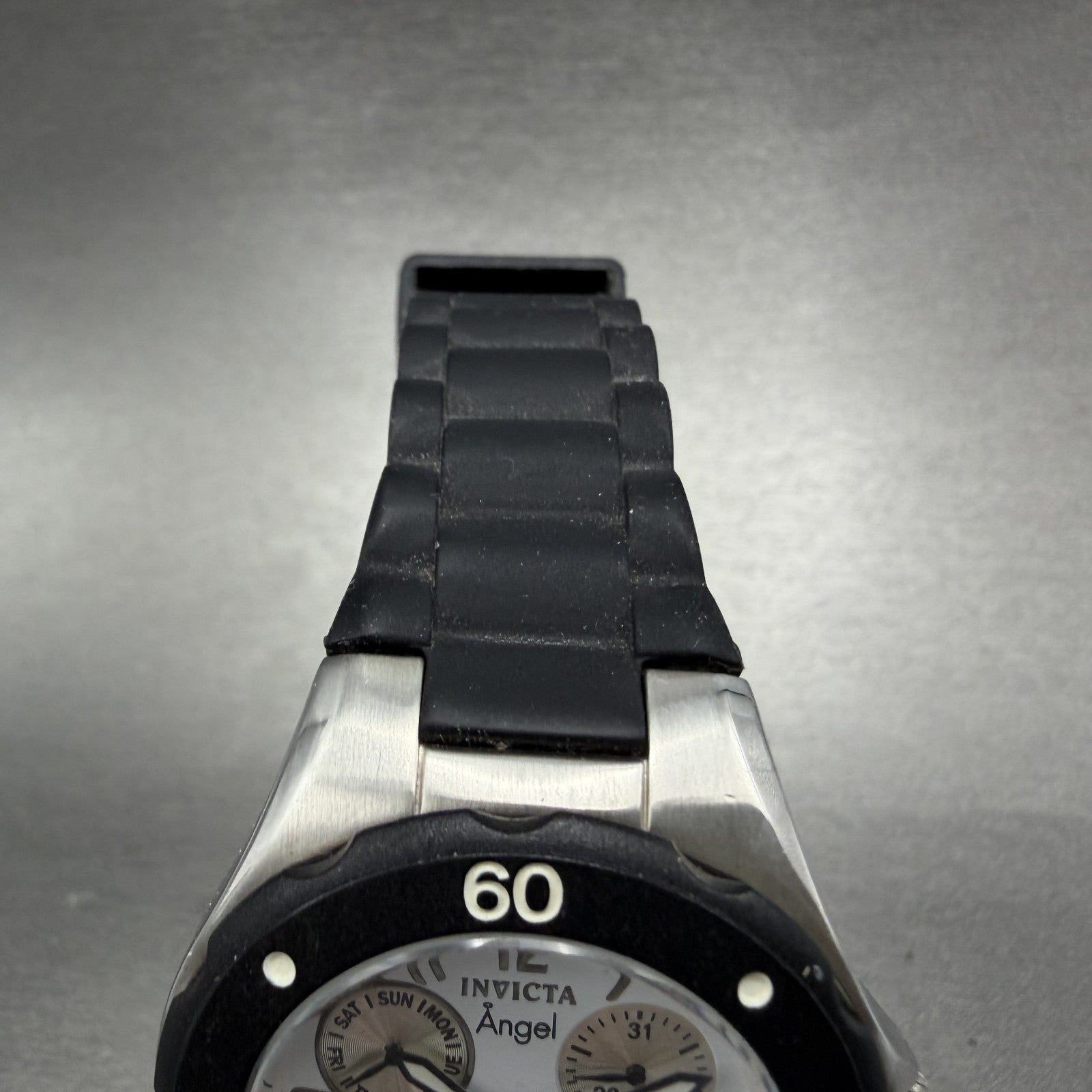 Invicta Angle Watch Women 38mm White Dial Steel Daydate Black 0733 New battery4