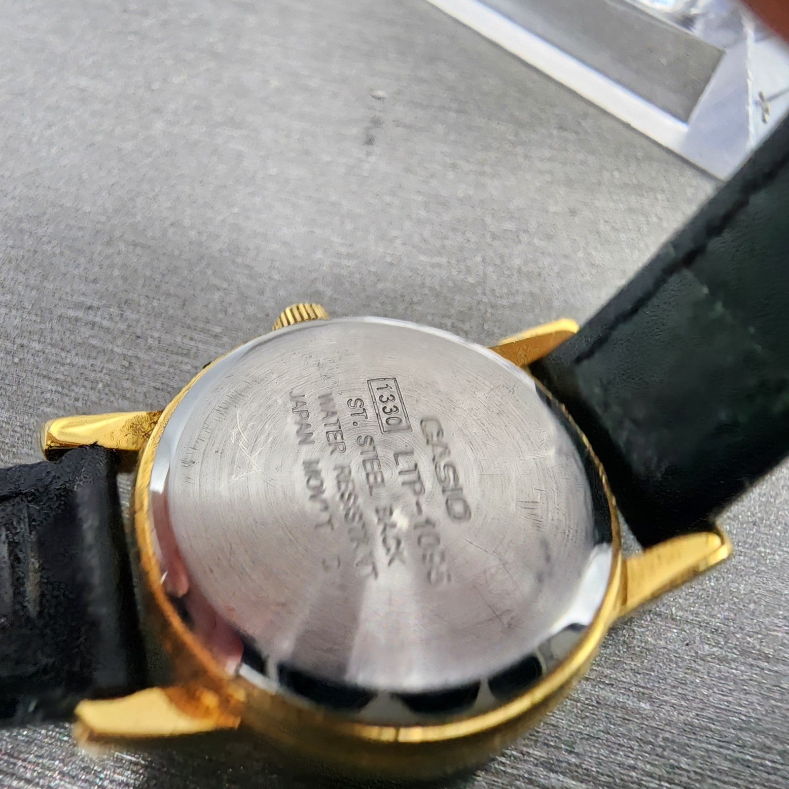 Casio Watch Women 24mm Black Dial Gold Tone Round LTP1095 New Battery9