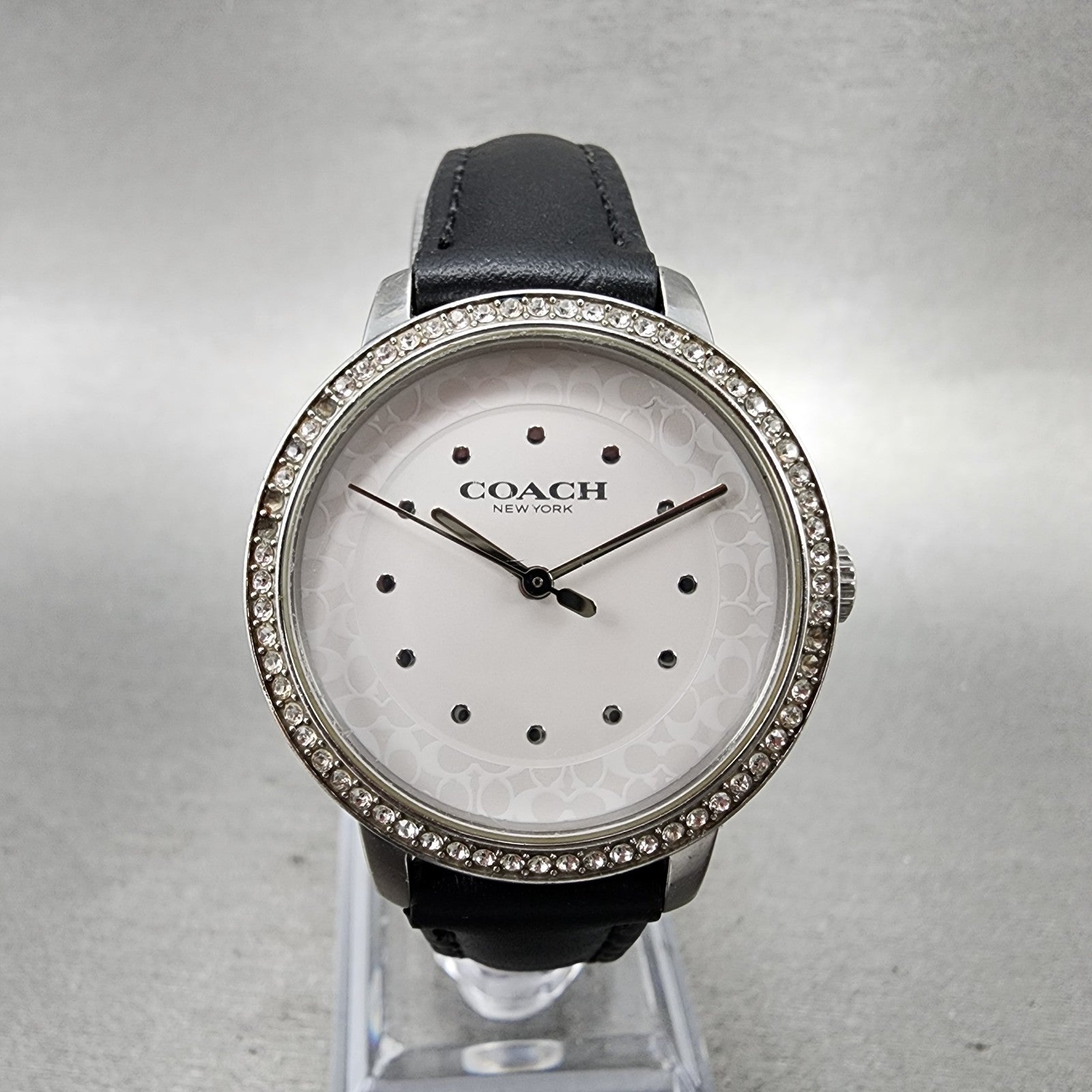 Coach Rayden Watch Women 32mm White Dial Silver Tone Round New Battery0