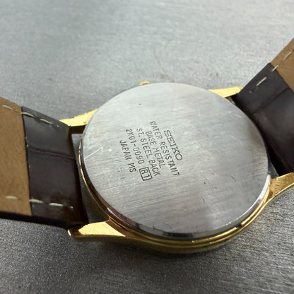Seiko Watch Unisex 32mm White Dial Gold Tone Round 2K01-0090 New Battery Vintage9