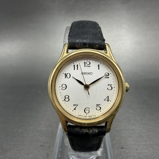 Seiko Watch Women 24mm Silver Dial Gold Tone Round 4N21-0230 New Battery0