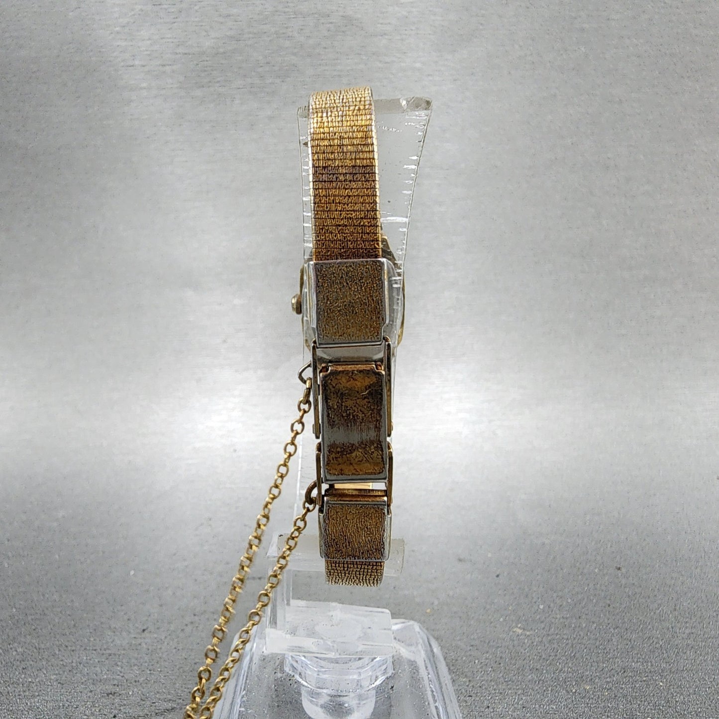 Seiko Tank Watch Women 17mm Brown Dial Gold Tone Rectangle 54205019 New Battery7