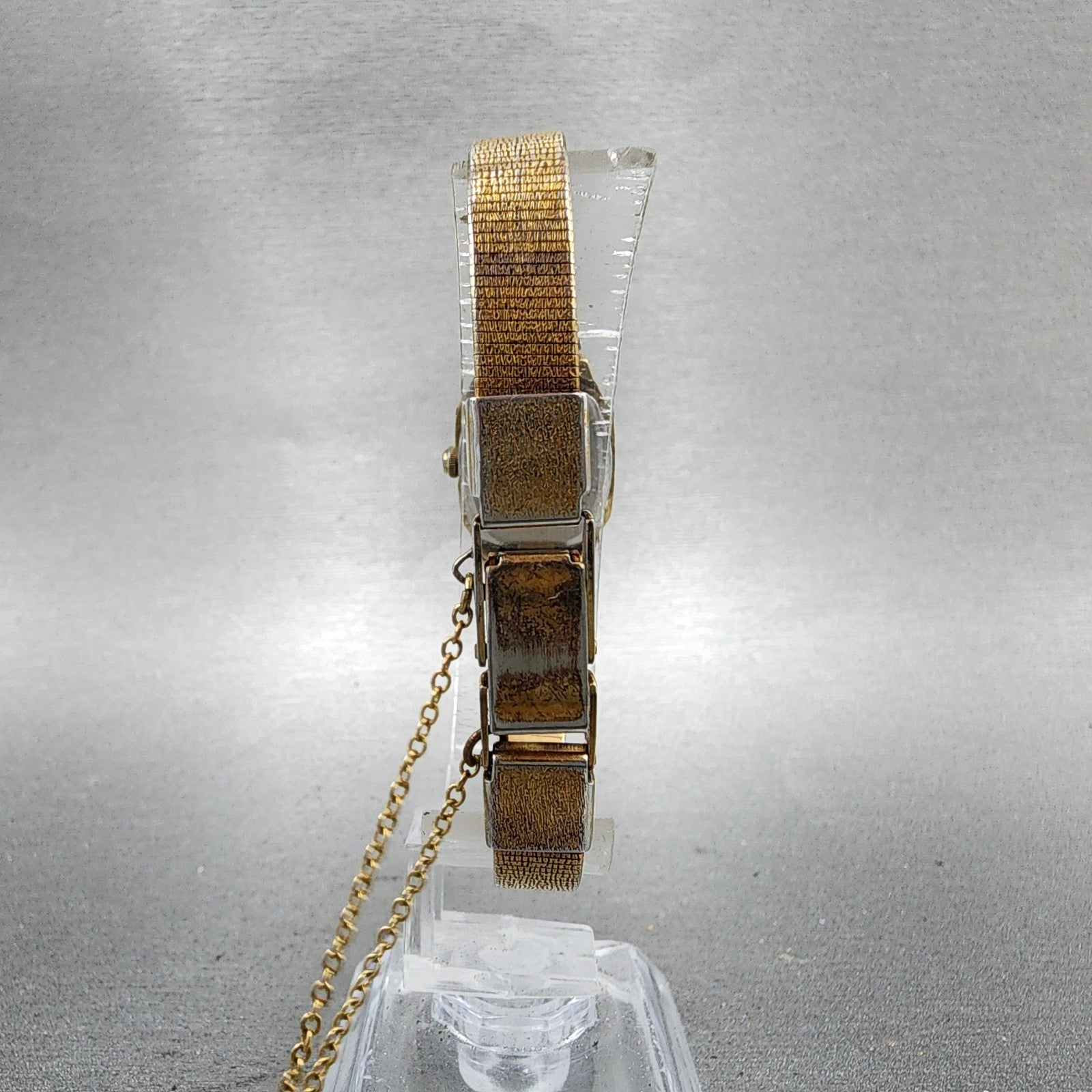 Seiko Tank Watch Women 17mm Brown Dial Gold Tone Rectangle 54205019 New Battery7