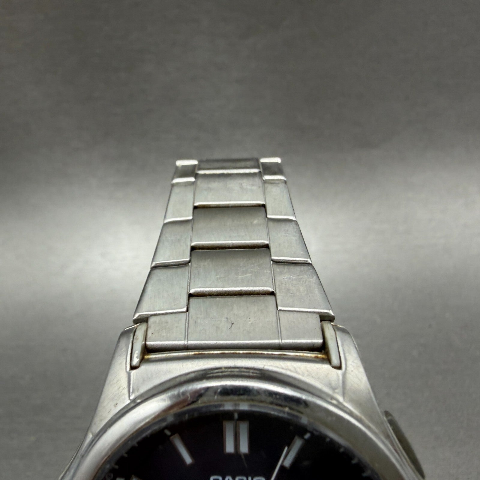 Casio Wave Ceptor Watch Men 42mm Blue Dial Steel Solar Analog Digital Works KLPT4