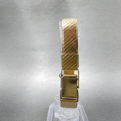 Seiko Tank Watch Women 12mm Gold Dial Gold Tone 1E205109 Rectangle New Battery7