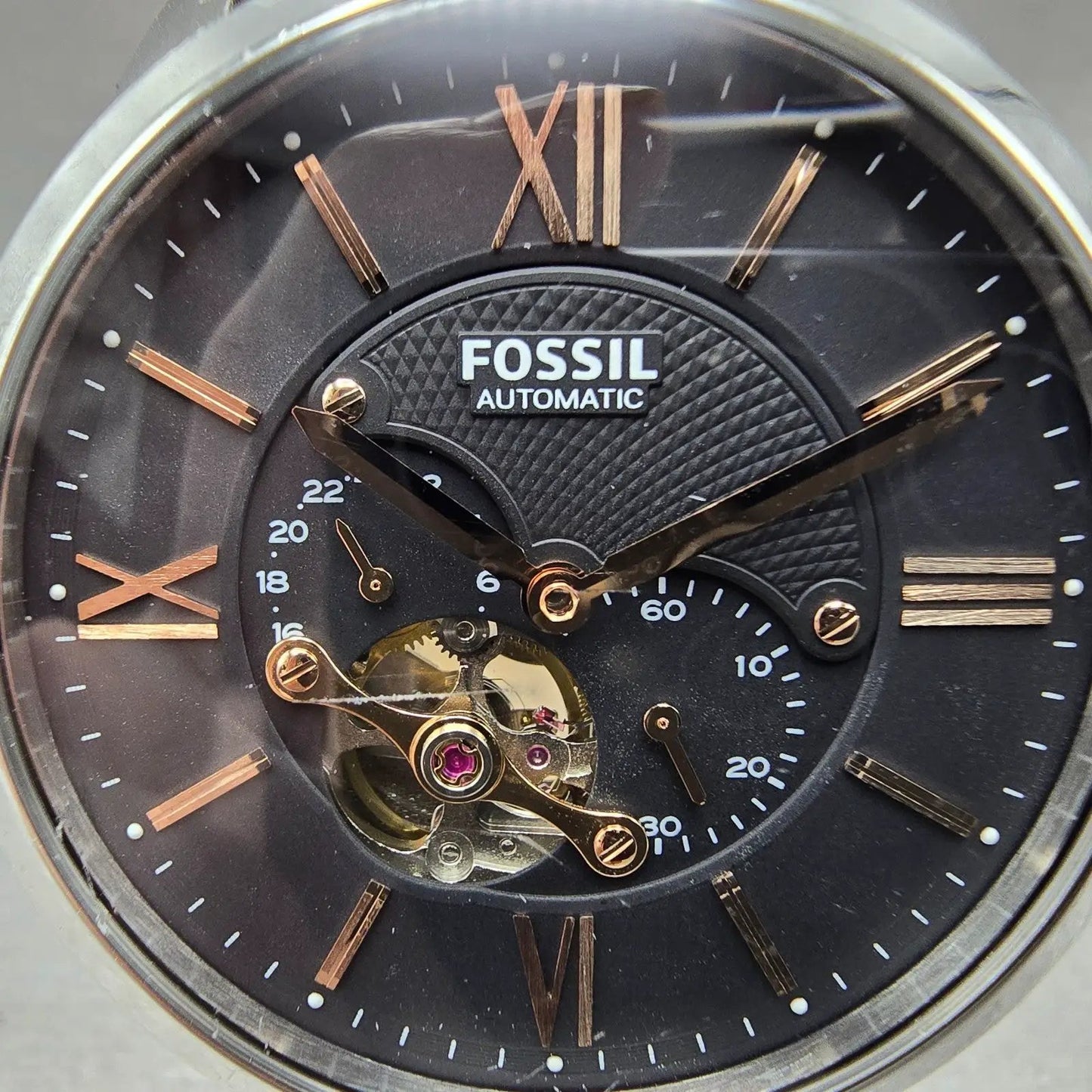 Fossil Townsman Automatic Watch Men 44mm Gray Dial Steel 112210 Round Runs1
