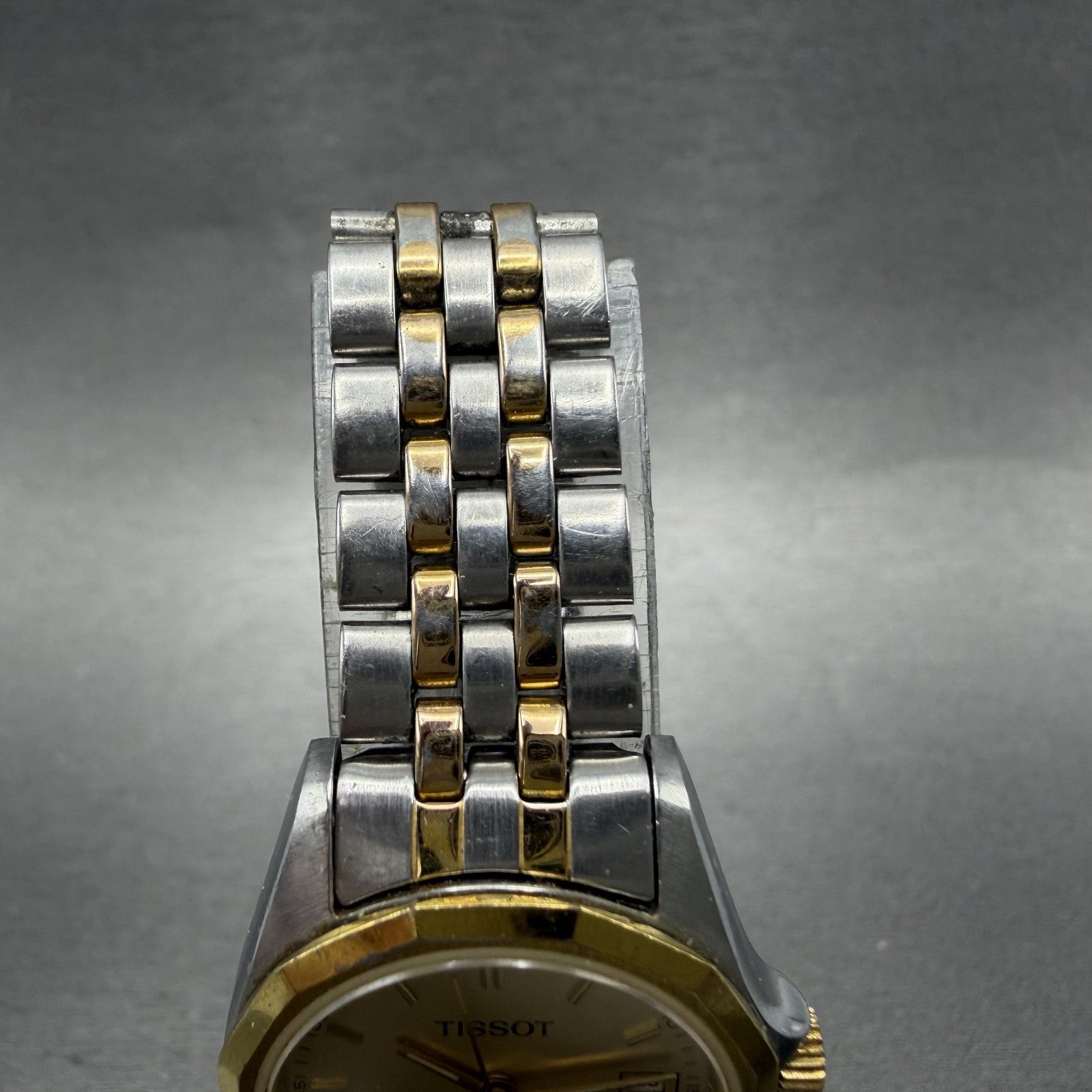 Tissot PR100 Watch Women 25mm Gold Dial Two Tone Date Round P332/432 New Batt4