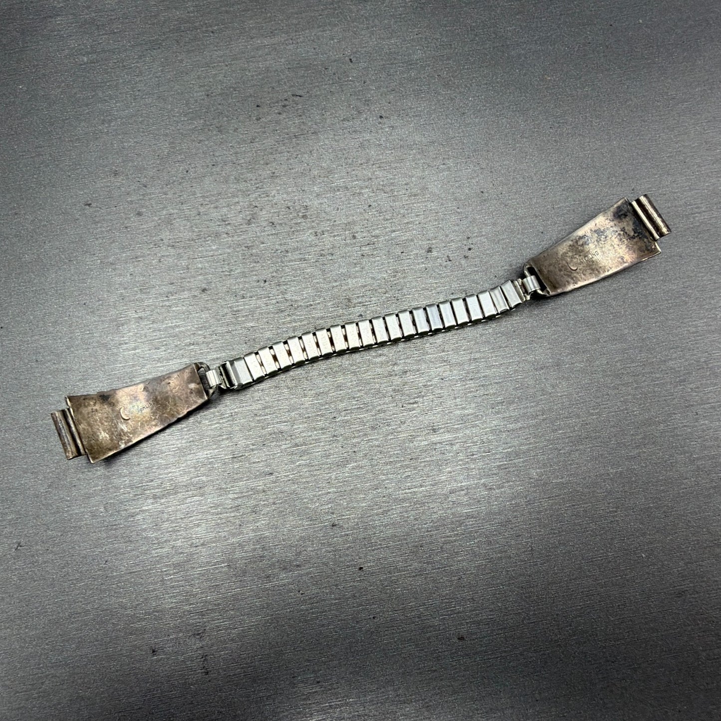 Navjo Sterling Silver Watch Band Tips Black Stones Inserts 10mm Vintage Ladies5
