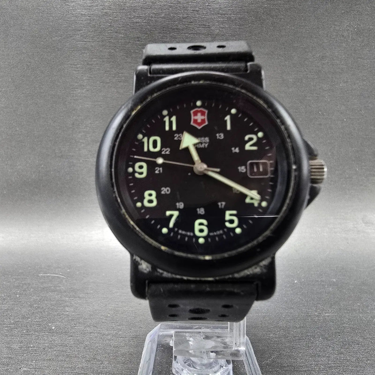 Victorinox Swiss Army Renegade Watch Men 38mm Black Dial Black Tone Date PARTSkp6