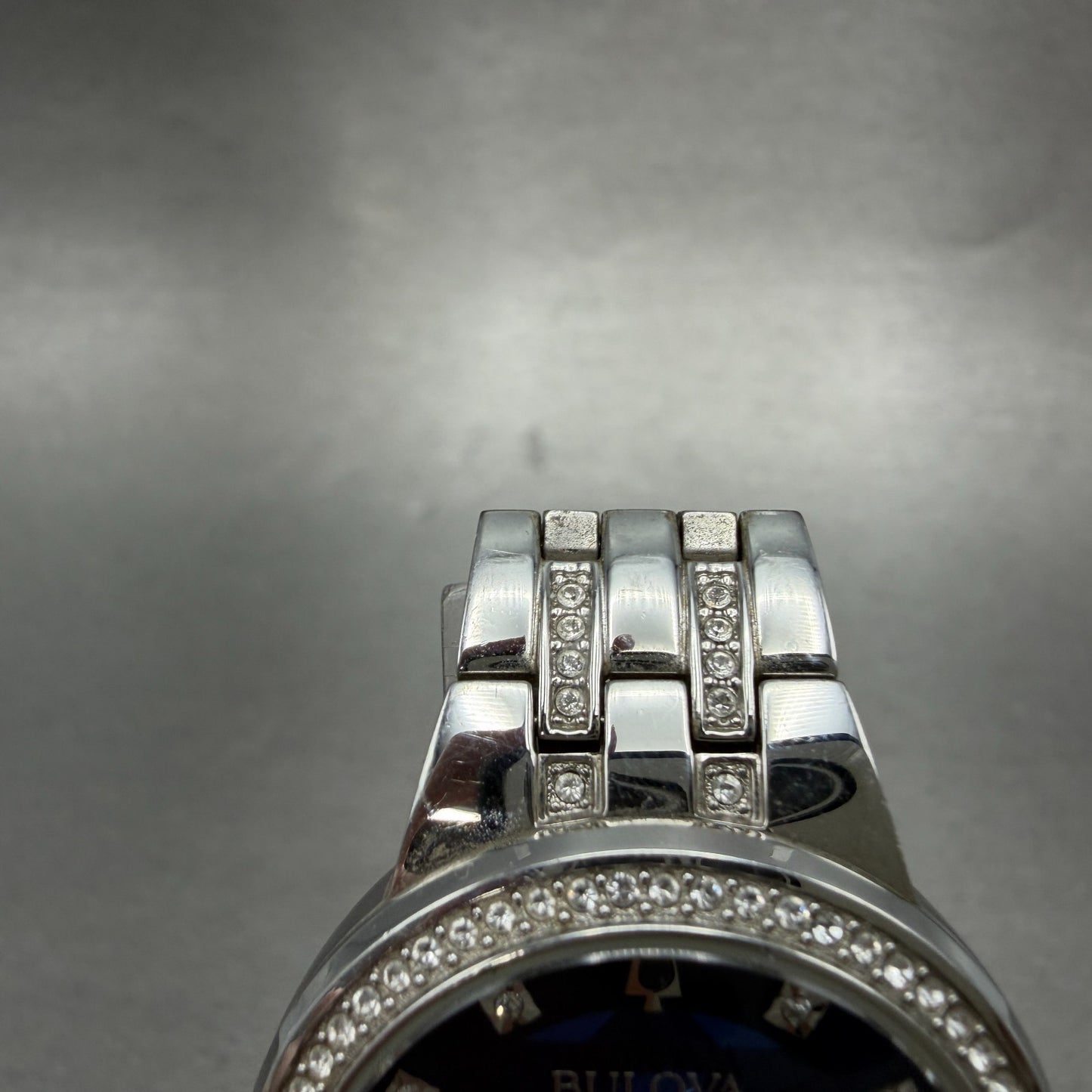 Bulova Watch Women 33mm Blue Dial Silver Tone Round 96L276 New Battery Crystals4