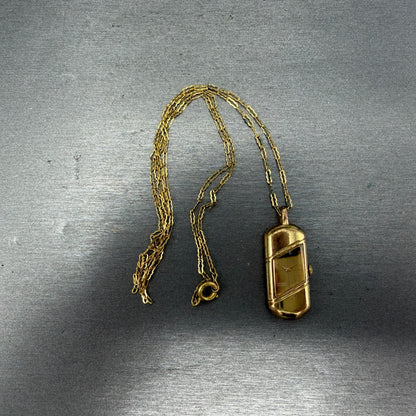 Seiko Necklace Watch Women 13mm Champagne Dial Gold Tone 1320-5730 New Battery0