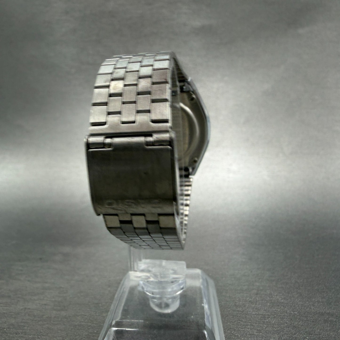 Casio B612 Watch Men 35mm Digital Black Dial Silver Tone Octagon New Battery VTG7