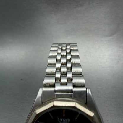 Citizen CQ Watch Men 35mm Gray Dial Silver Tone Daydate 6100-847521 New Battery4