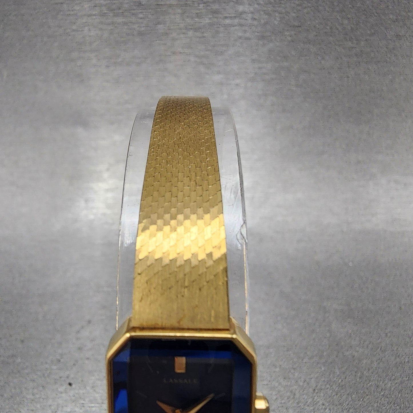 Seiko Lassle Tank Watch Women 16mm Blue Dial Gold Tone 4n005409 PARTS5
