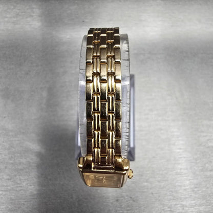 Seiko Tank Watch Women 17mm Champagne Dial Gold Tone Rectangle 1N01-0FH0 NewBatH4