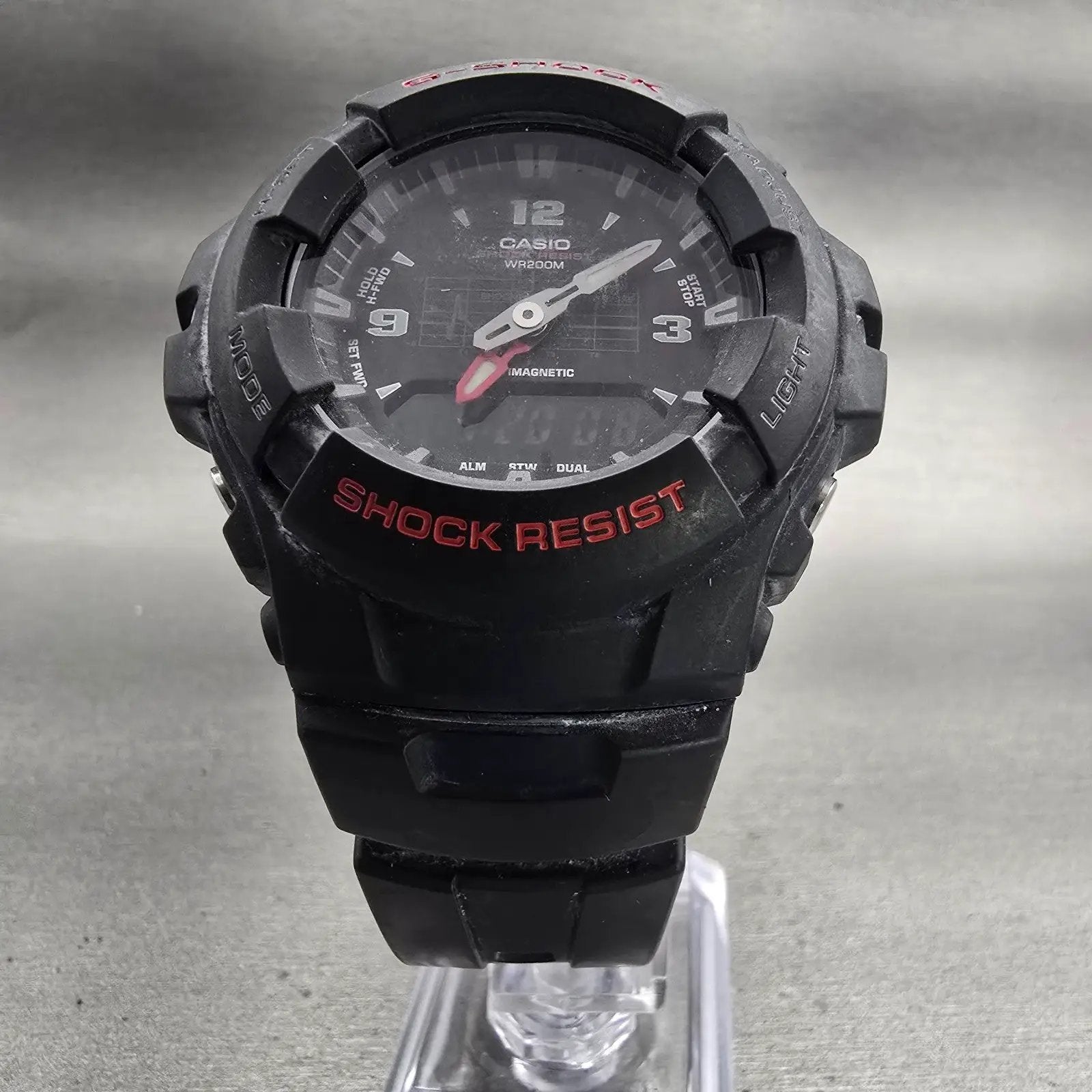Casio G-Shock G-100 Watch Men 47mm Black Dial Black Case Alarm New Battery5