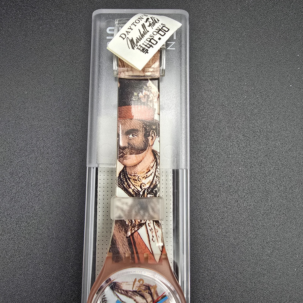 Swatch Masquerade Watch Men 34mm White Dial Pink Case GP105 New Battery NOS 3234