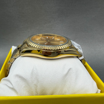 Invicta Specialty Watch Men 41mm Gold Dial Gold Tone Round Fluted Bezel 690043