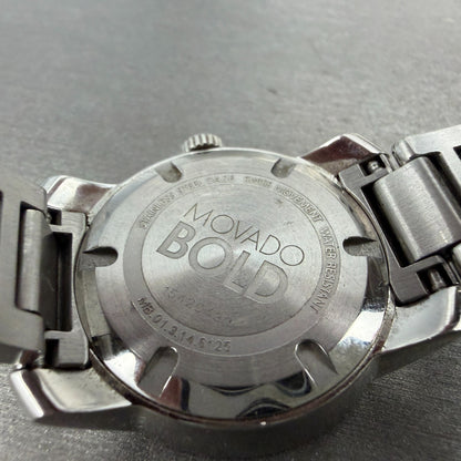 Movado Bold Watch Women 32mm Silver Dial Silver Tone Round 01.3.14.6125 New Batt9