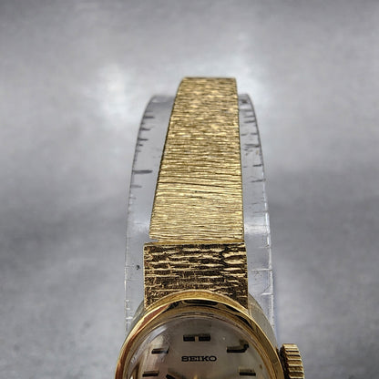 Seiko Watch Women 15mm Champange Dial Gold Plated Oval 117020 Manual Wind Runs4