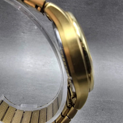 Citizen Eco-Drive Watch Men 36mm White Dial Gold Tone Daydate E101-S058023 RunsK3