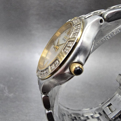 Citizen Eco-Drive Lucca Watch Women 25mm MOP Dial Two Tone Date Diamonds Runs JP2