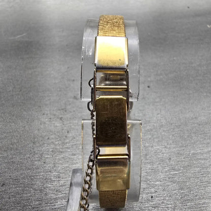 Seiko Watch Women 17mm Black Dial Gold Tone Oval 2Y00-0069 New Battery Vintage7