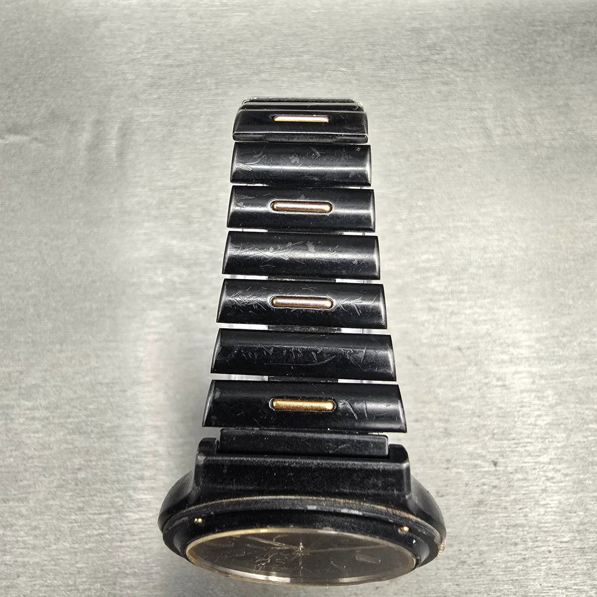 Seiko Sports 100 Watch Men 37mm Black Dial Two Tone Daydate 6923-7069 New Batt4