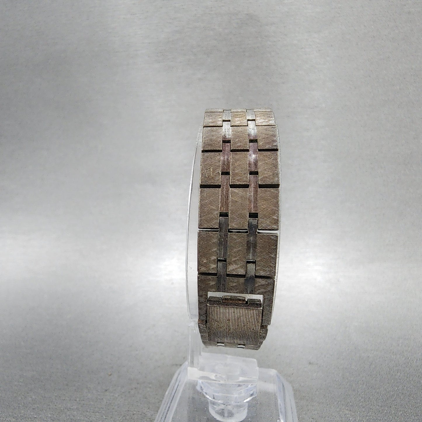 Seiko Watch Women 18mm Blue Dial Silver Tone Rectangle Manual Wind Runs VTG7