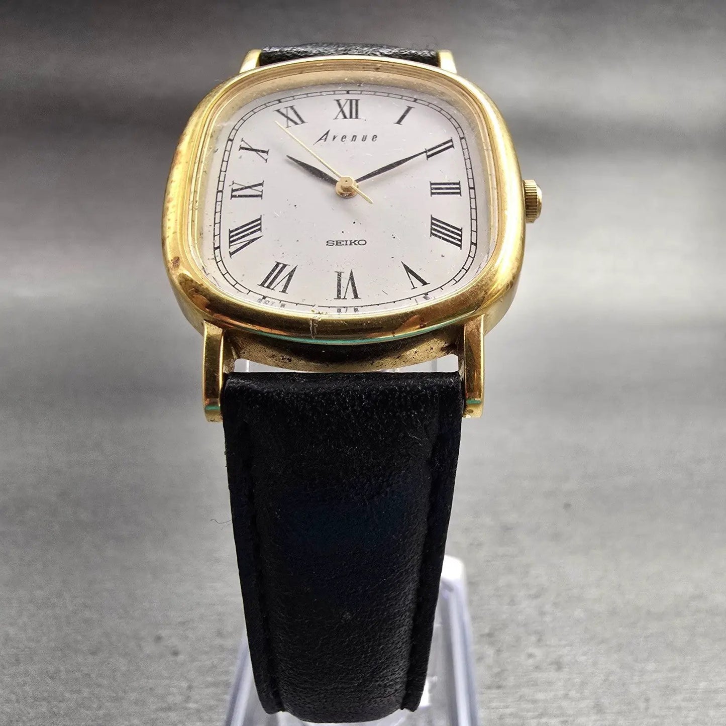 Seiko Avenue Watch Men 28mm White Dial Gold Tone Oval 5P31-5090 New Battery5