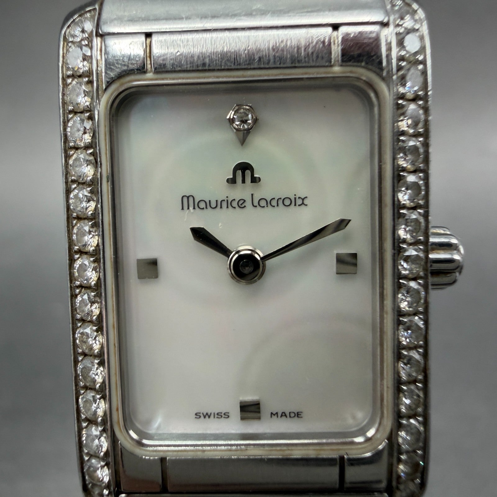 Maurice Lacroix Fiaba Tank Watch Women 19mm MOP Dial Steel Diamonds New Battery1