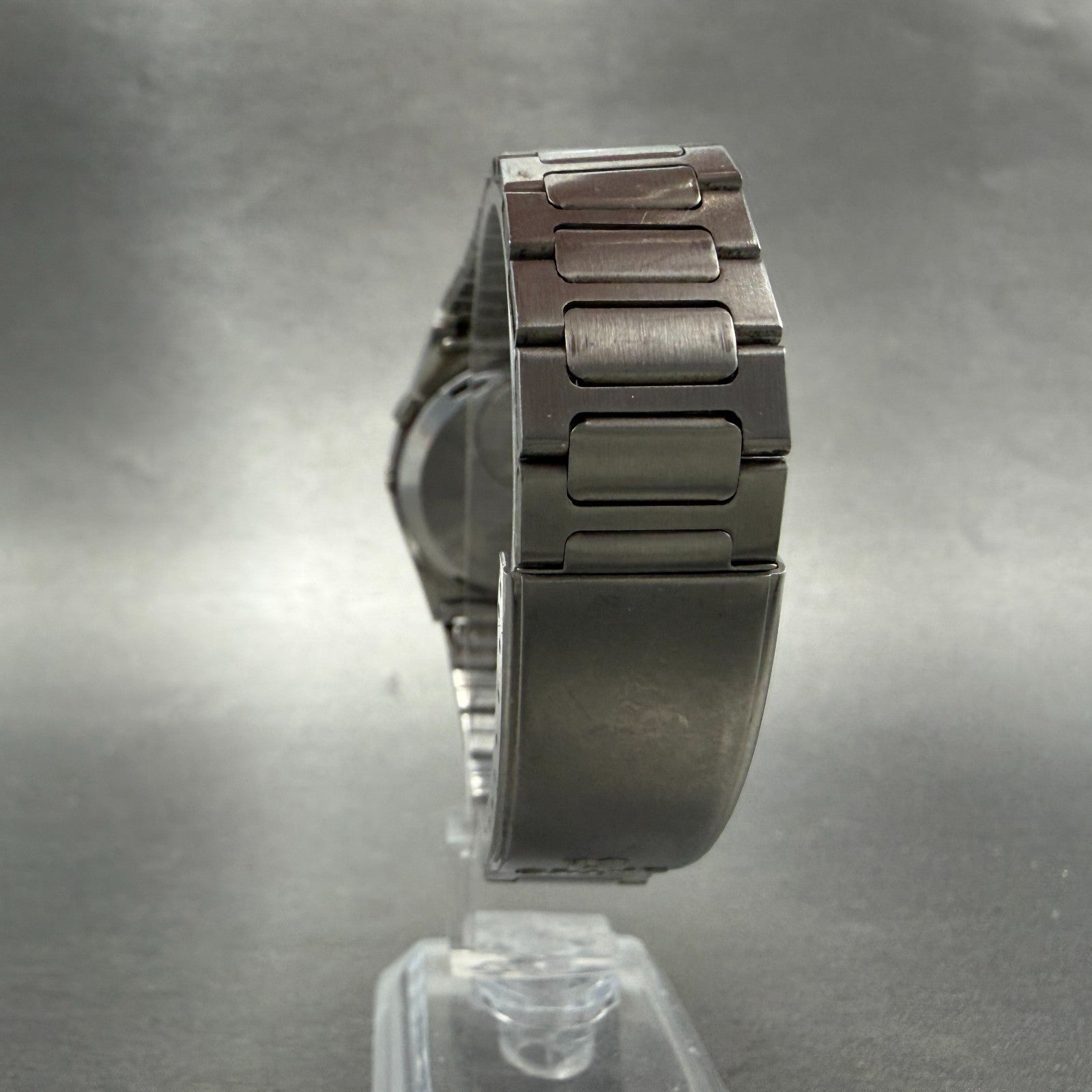 Seiko SQ Alarm Watch Men 36mm Black Dial Silver Tone Daydate 7223-6019 New Batt7