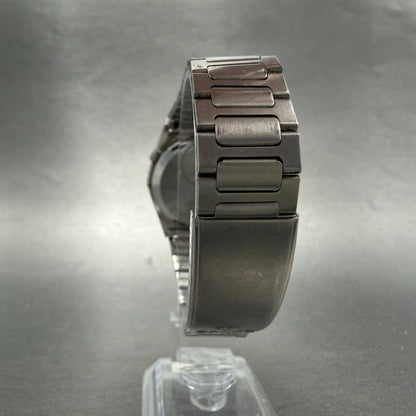 Seiko SQ Alarm Watch Men 36mm Black Dial Silver Tone Daydate 7223-6019 New Batt7