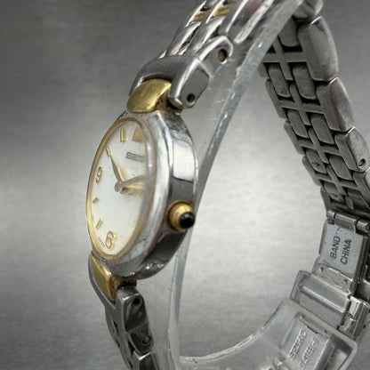 Seiko Watch Women 20mm MOP Dial Two Tone Round Bracelet 1N00-0GR0 New Battery2