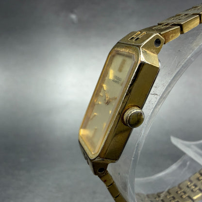 Seiko Watch Women 12mm Champagne Dial Gold Tone 1320-5029 New Battery Vintage 782