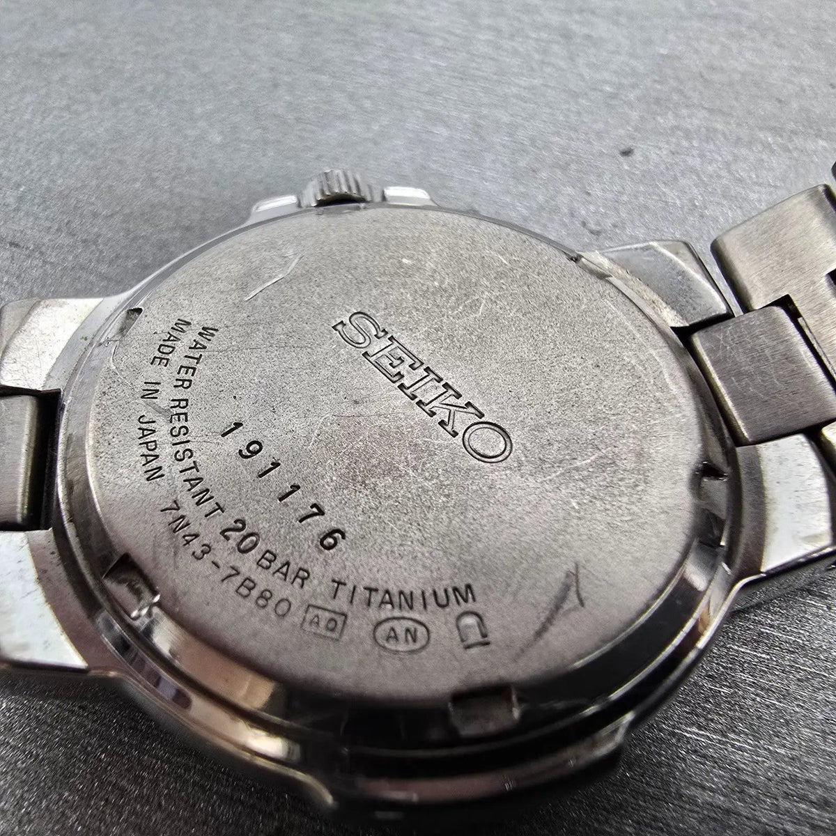 Seiko Watch Men 35mm White Dial Titanium Daydate Round 7N43-7B80 PARTS10