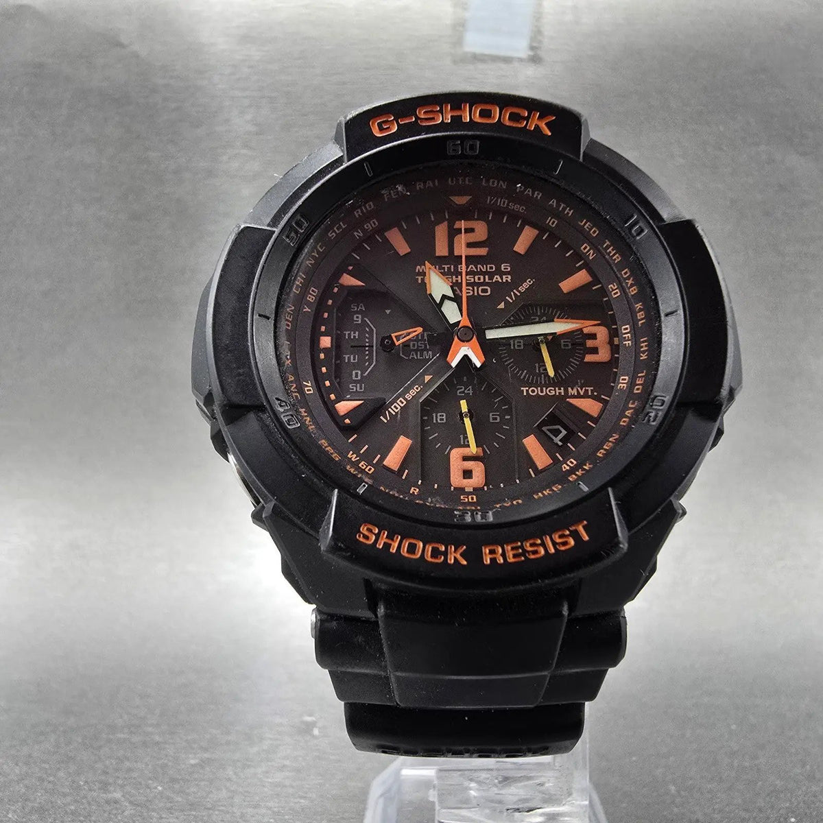 Casio G-Shock GW-3000B Watch Men 50mm Black Orange Alarm Chronograph Works JP5