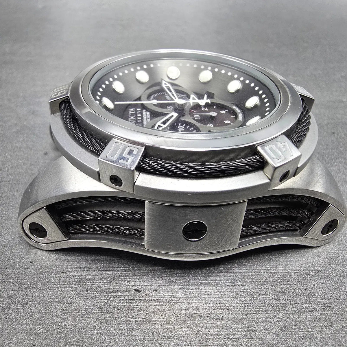 Invicta Reserve Bolt Zeus Chronograph Watch Men 52mm Black Dial Steel Date NewBa3