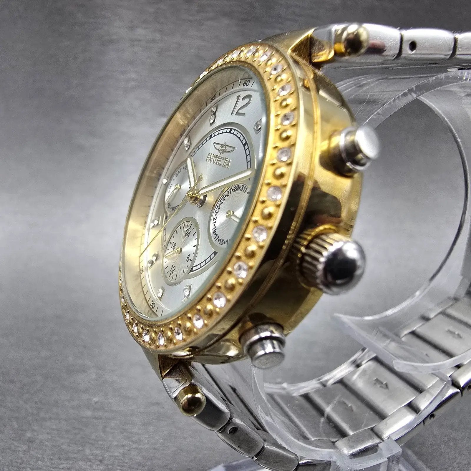 Invicta Angel Watch Women 36mm Silver Dial Two Tone Daydate 20470 New Battery2