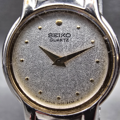Seiko Watch Women 19mm Silver Dial Silver Tone Round 1N00-0G69 New Battery JP31