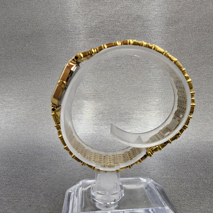 Seiko Tank Watch Women 16mm Champagne Dial Gold Tone 2c205449 New Battery6