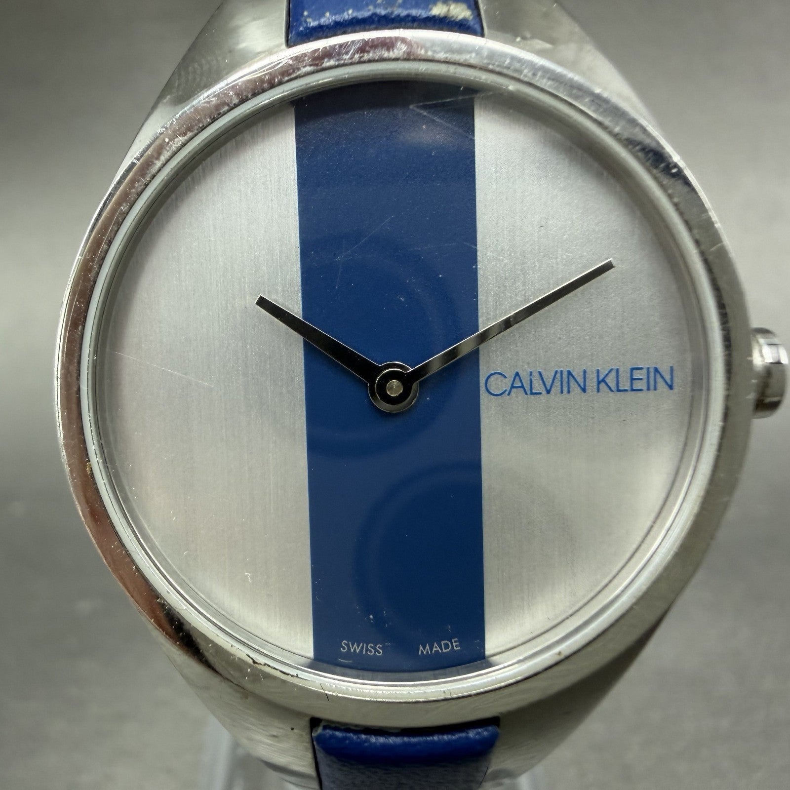 Calvin Klein Watch Women 29mm Silver Dial Silver Tone Round New Battery1
